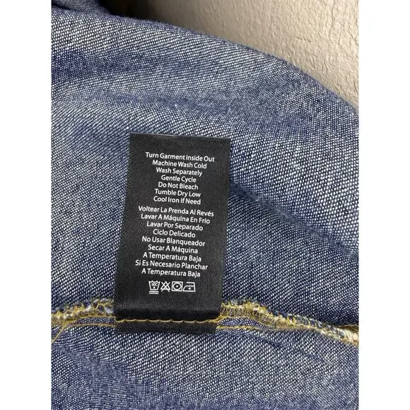 NWOT Frye Denim Shirtdress Dark Indigo Long Sleeve Size XS - Picture 11 of 12